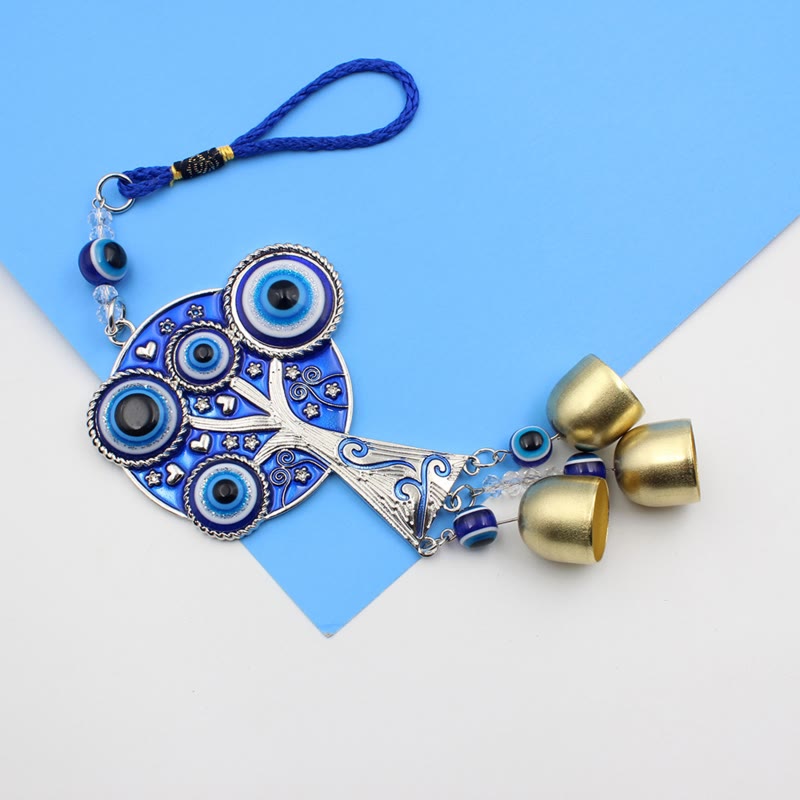 (Clearance 30% OFF / CODE: OFF30) - Olivenorma Blue Evil Eye Tree Of Life Windchime Wall Decor