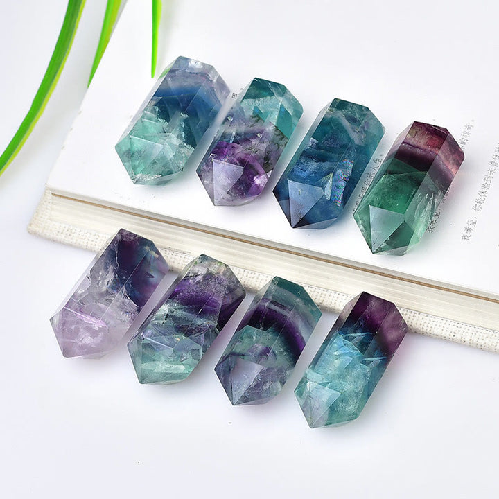 Olivenorma Rainbow Fluorite Crystal Spike Wands