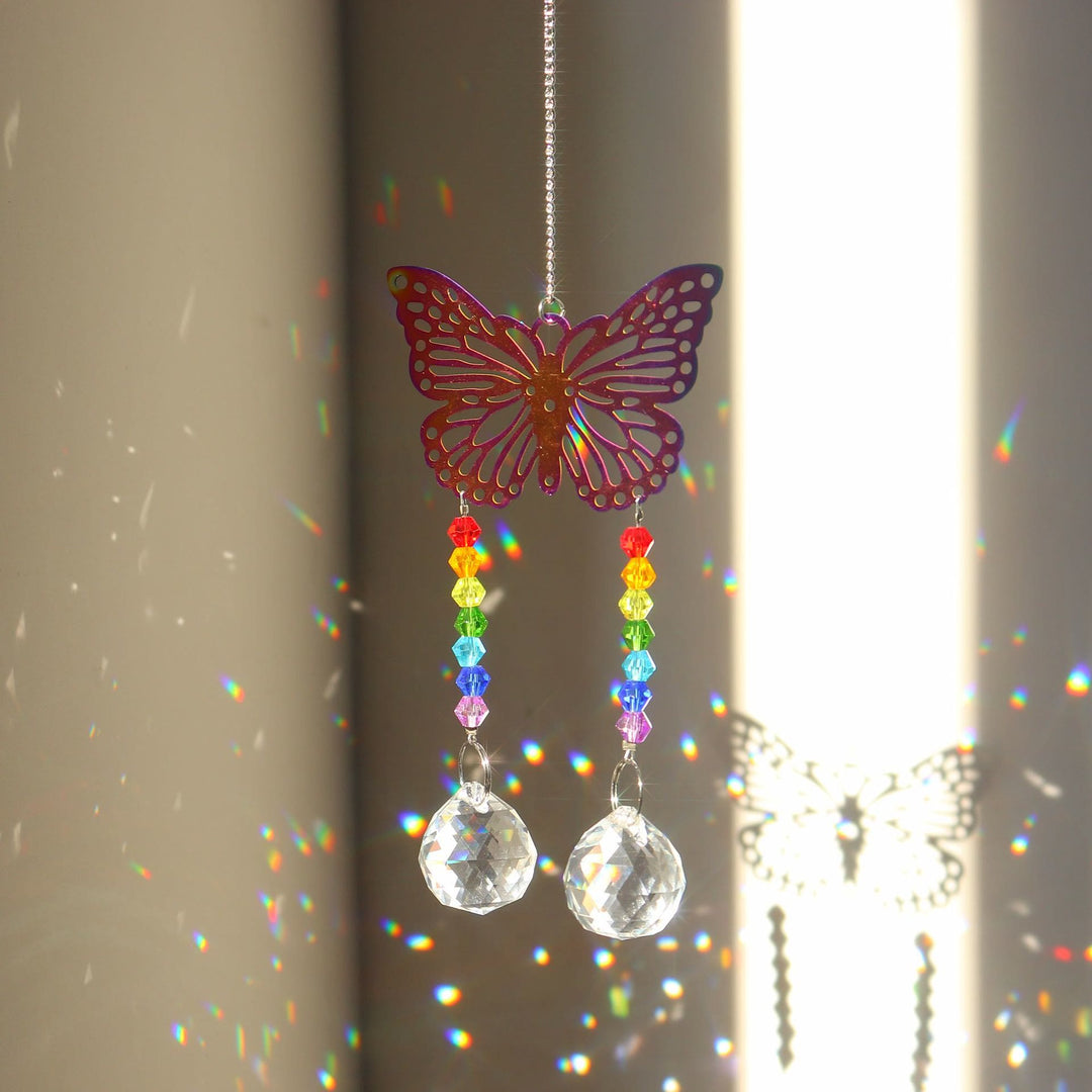 Olivenorma Clear Crystal Hanging Chakra Beads Wind Chime Suncatcher - Color Butterfly#1 - image 39