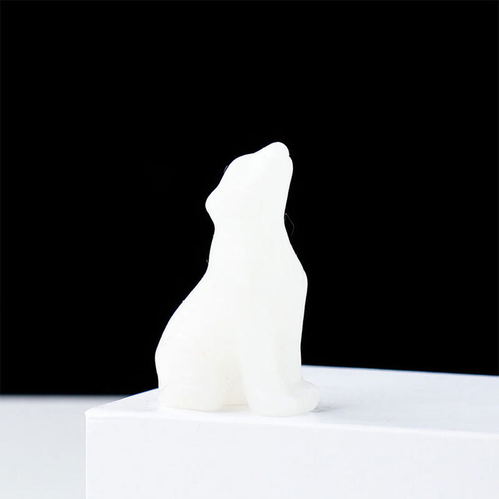 Olivenorma Natural Crystal Little Wolf Boy Gemstone Decoration - image 4