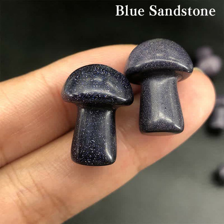 Olivenorma Natural Crystal Mini Mushroom Decoration  - Blue Sandstone - image 6