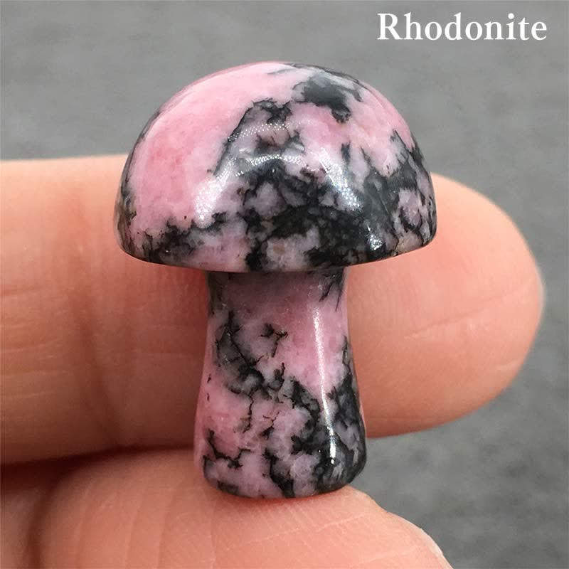 Olivenorma Natural Crystal Mini Mushroom Decoration  - Rhodonite - image 13
