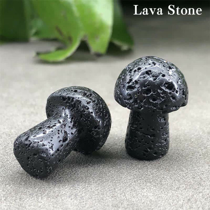 Olivenorma Natural Crystal Mini Mushroom Decoration  - Lava Stone  - image 39