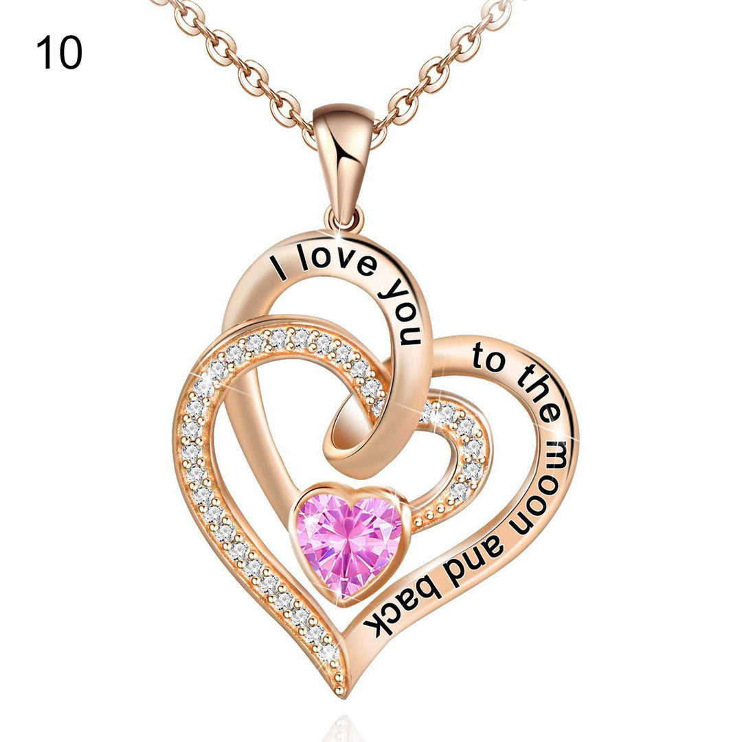 FREE Today: "I Love You to the Moon and Back" – Eternal Hearts Birthstone Necklace - Rosegold - October - Card Style Two - image 45