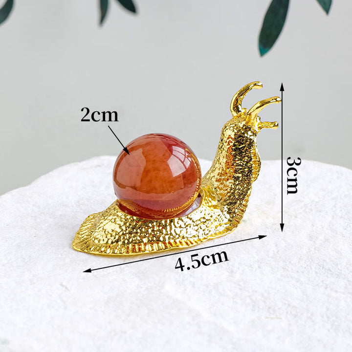 Olivenorma Natural Crystal Ball Holder Small Snail Gemstone Decoration - image 31
