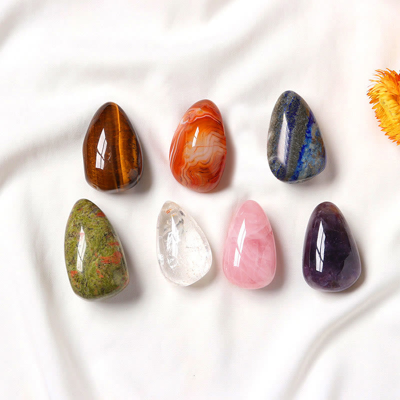 Olivenorma Natural Crystal Drop Shaped Raw Stone Set