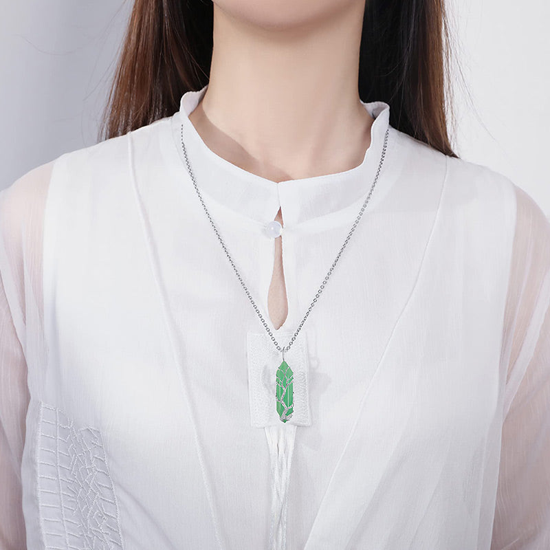 Olivenorma Crystal With Tree Of Life Gemstone Necklace - image 3