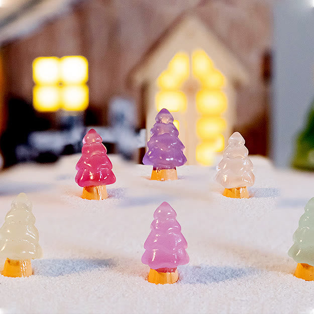 Olivenorma 5Pcs Crystal Mini Christmas Tree Sculpture Gemstone Decoration - image 5