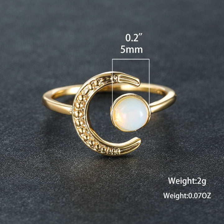 Olivenorma Moon Sun Accessory Moonstone Open Ring