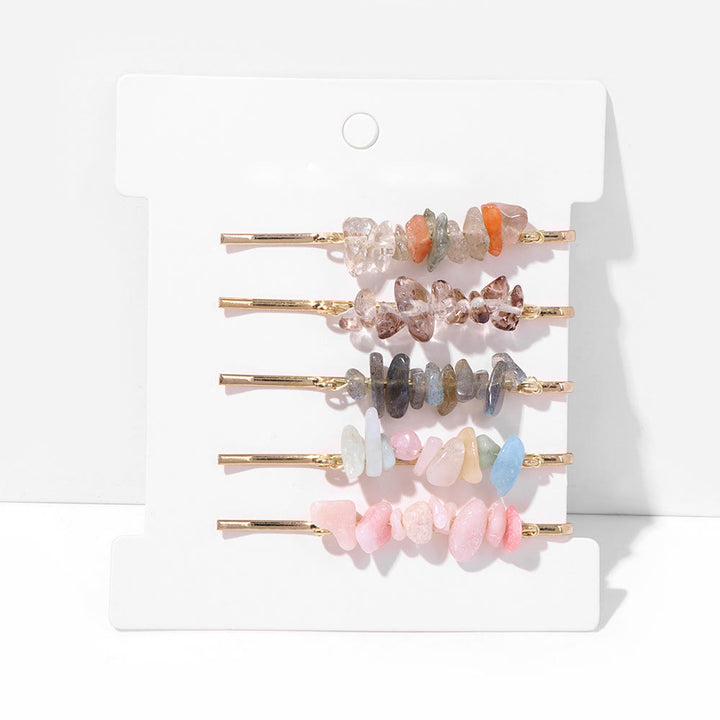 Olivenorma 5Pcs Healing Crystal Hairpin