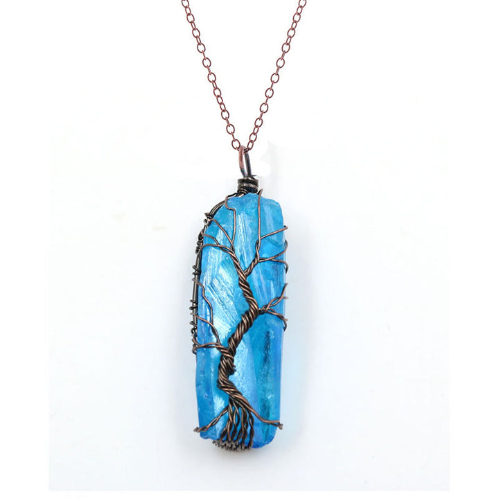 Olivenorma"Life Energy" - Tree of Life Crystal Necklace