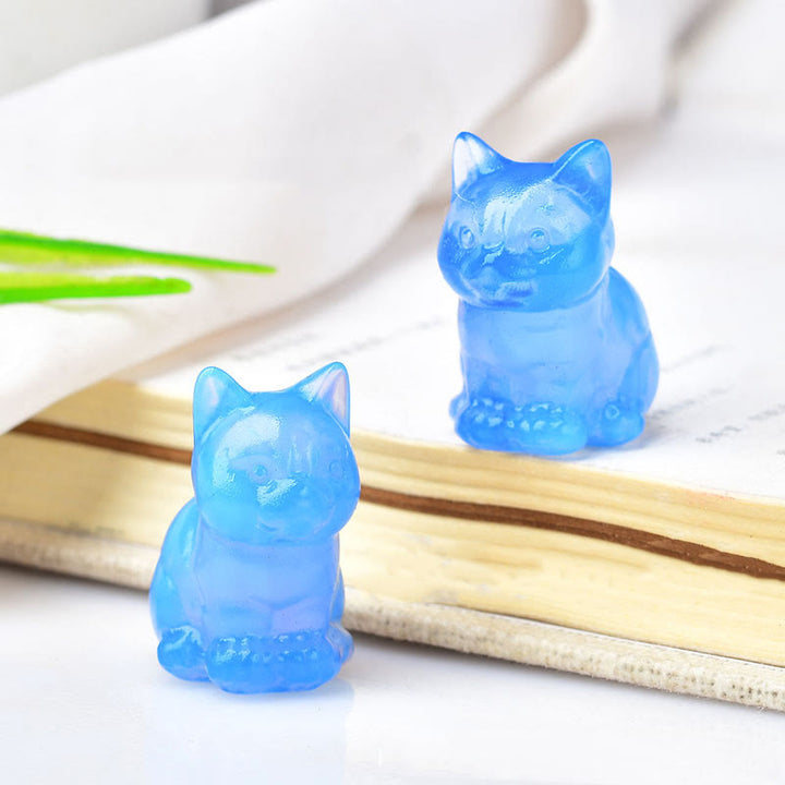 Olivenorma Crystal Kitten Stone Carving Crafts Gemstone Decoration - image 9