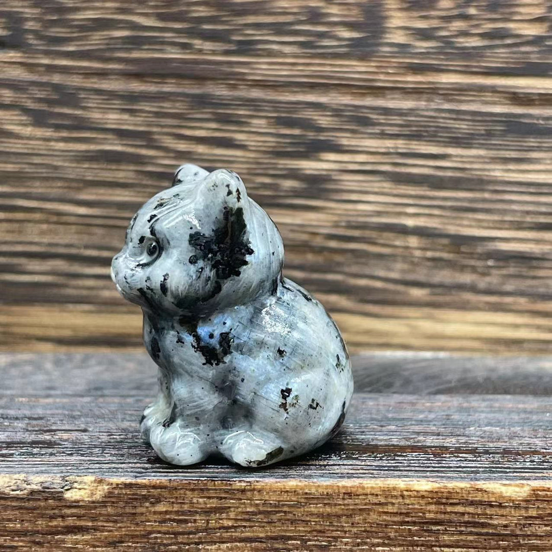 Olivenorma Natural Stone 1.2 Inch Cute Kitten Gemstone Decoration - Black Flash - image 34