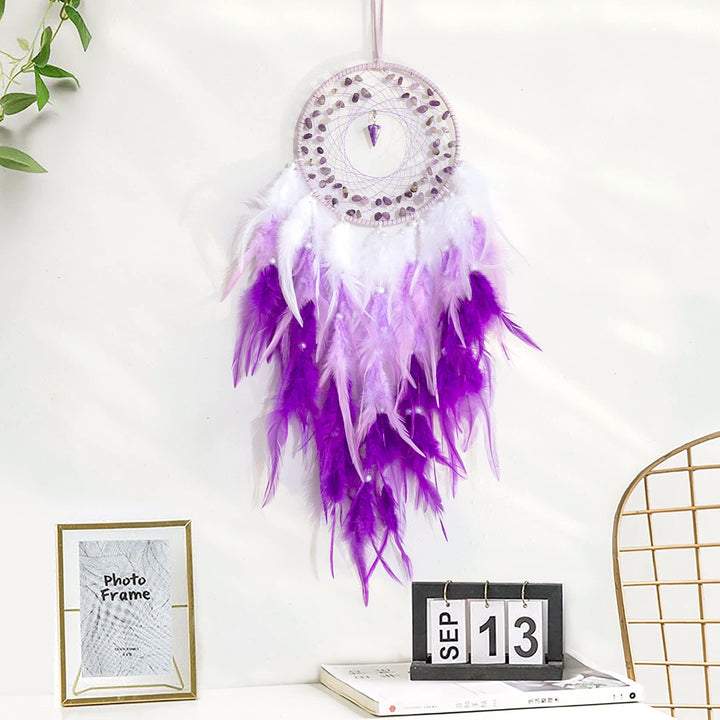 Olivenorma Amethyst Gravel Pendulum Pendant Purple Dream Catcher