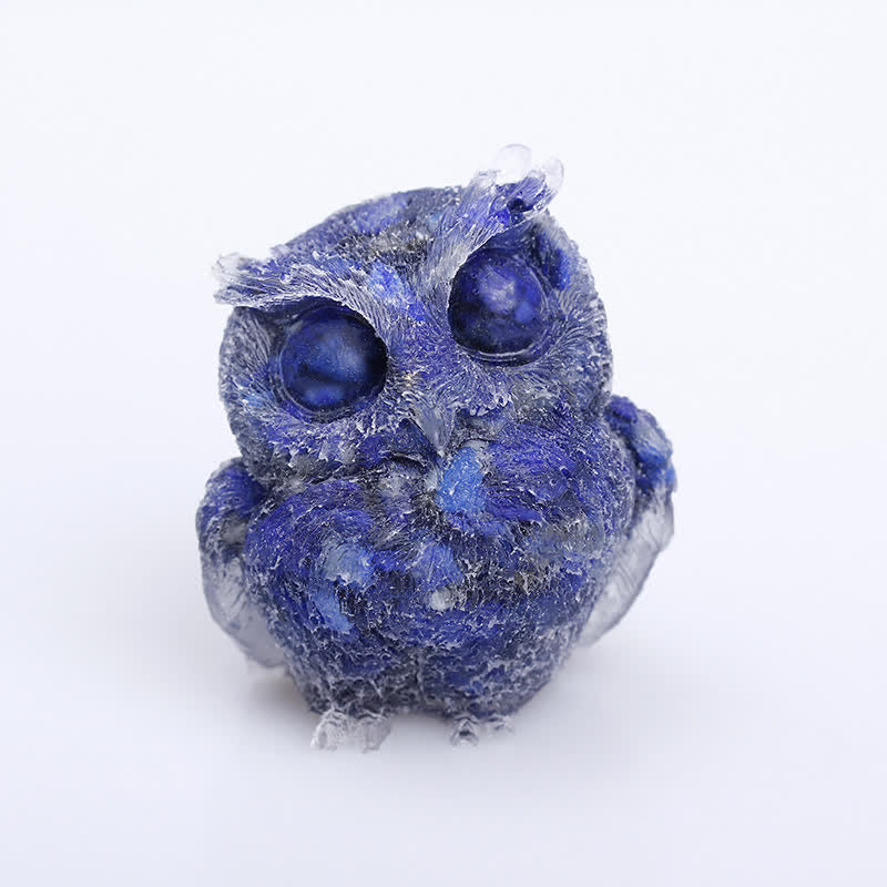 Olivenorma Natural Crystal Resin Owl Gemstone Decoration