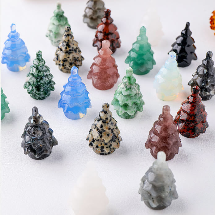 Olivenorma 1pc Natural Crystal Christmas Pine Carving Gemstone Decoration - image 20