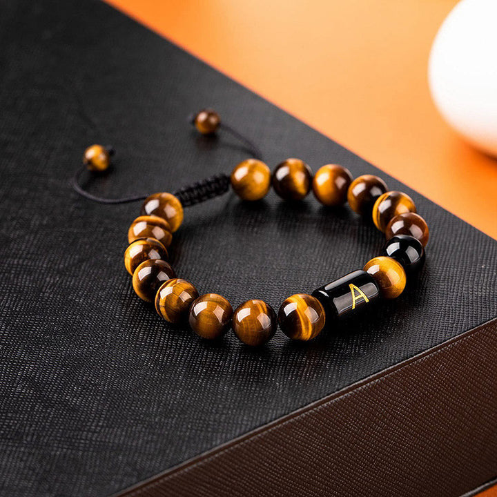 Tiger Eye Letter Protection Bracelet