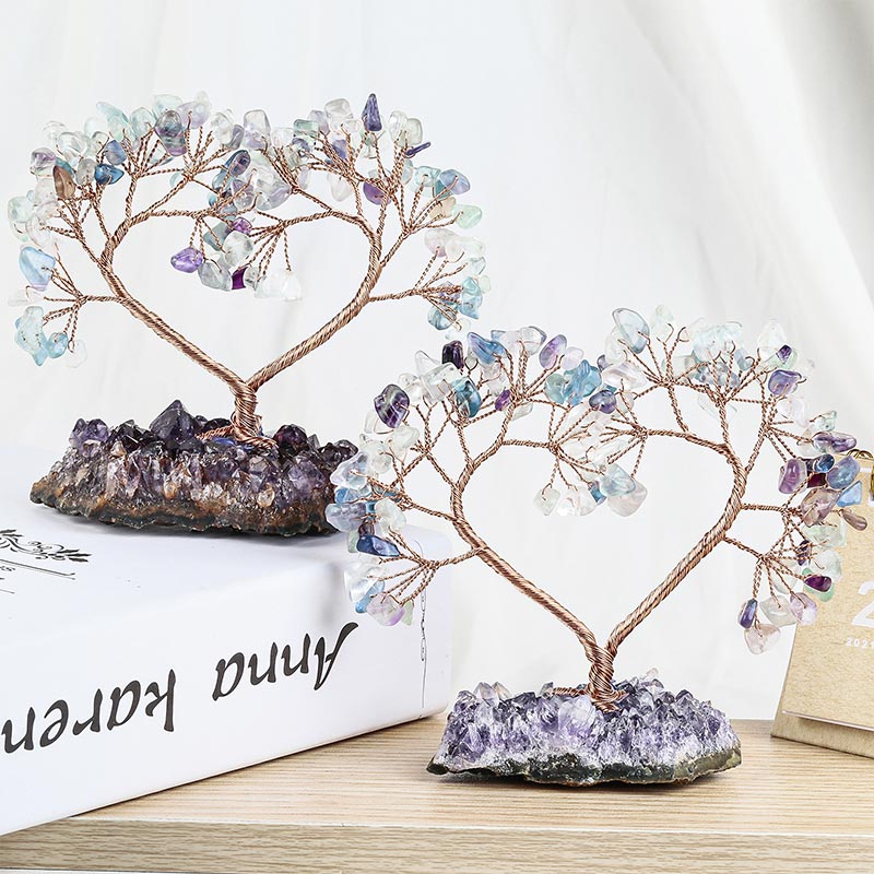 Natural Crystal Stone Love Feng Shui Tree