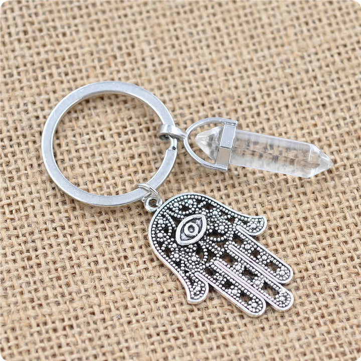 Olivenorma Inspiring Hamsa Hand Crystal Keychain - White Crystal - image 31