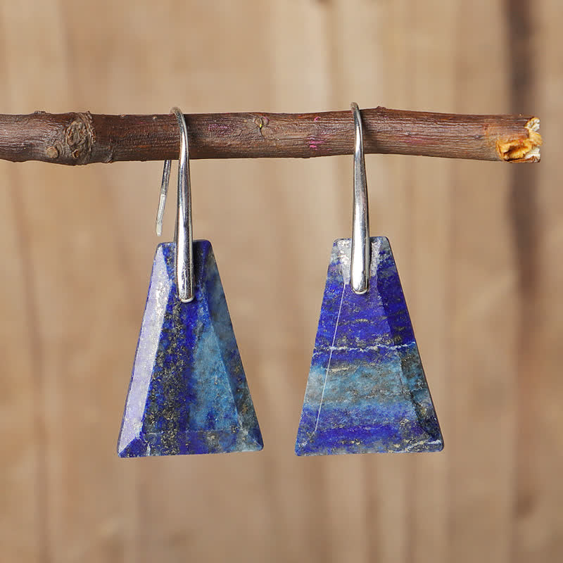 Natural Lapis Lazuli Crystal Earrings