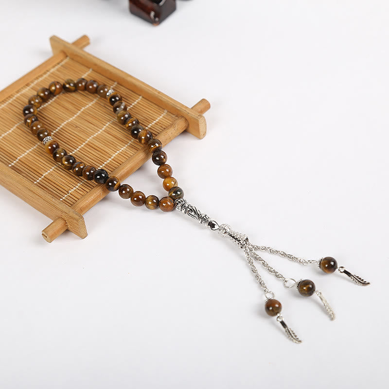 Olivenorma Tiger Eye 33pcs 99pcs Muslim Prayer Rosary Bracelet