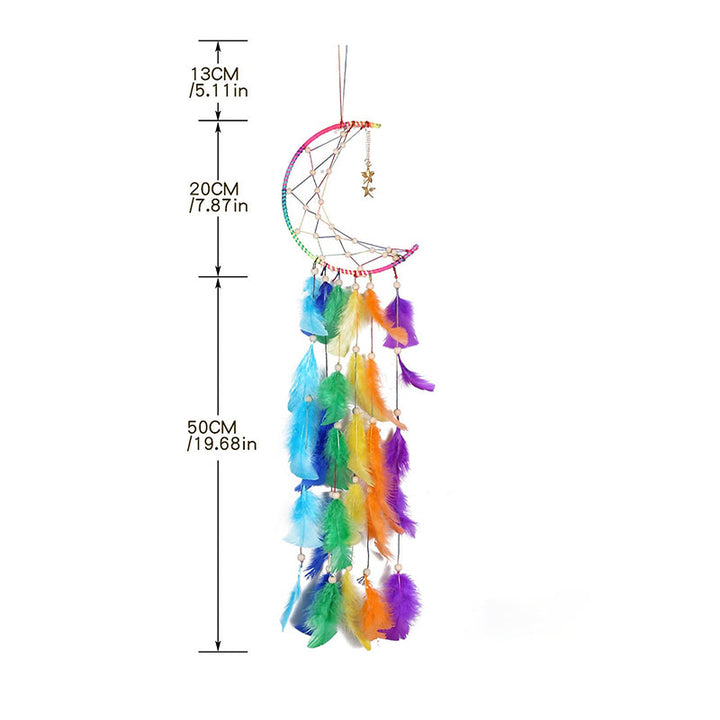 Olivenorma "Colorful Dream" - Moon Colorful Feather Dream Catcher