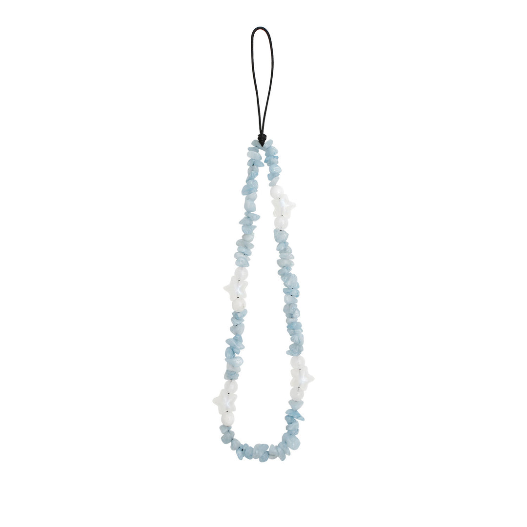 Olivenorma Handmade Crushed Stone Pearl Pentagram Beading Phone Strap