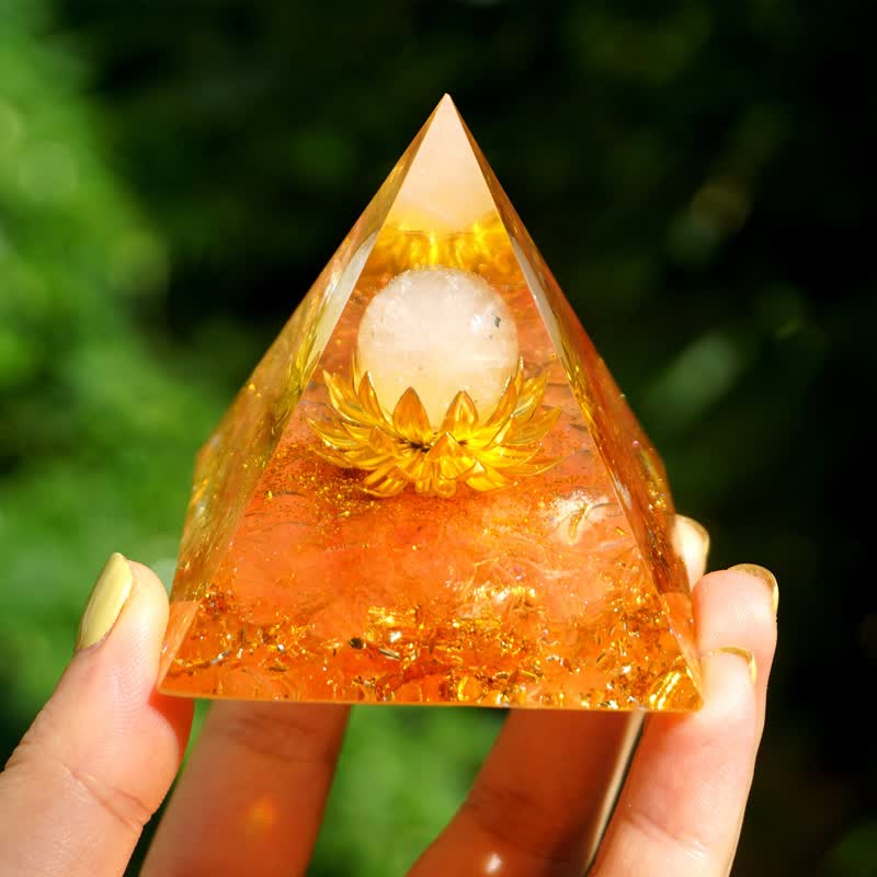 Olivenorma Rose Quartz Sphere Sun Stone Lotus Orgone Pyramid