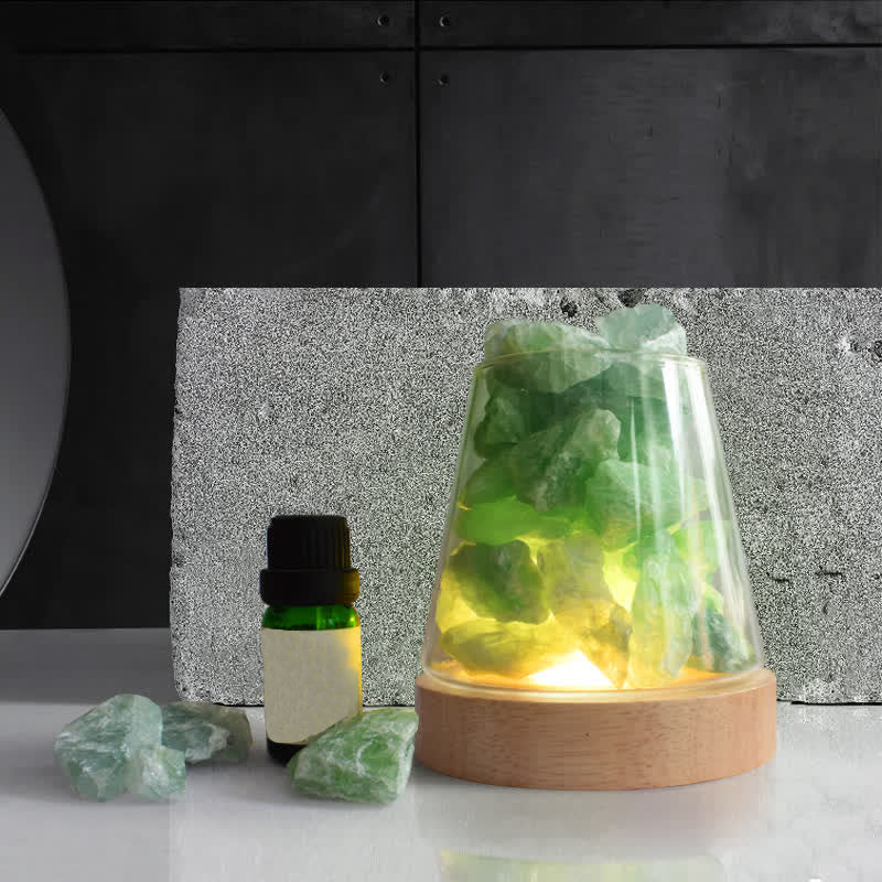 Four Seasons -  Essential Oil Diffuser Crystal Aromatherapy Lamp - Fluorite - Mint - image 3