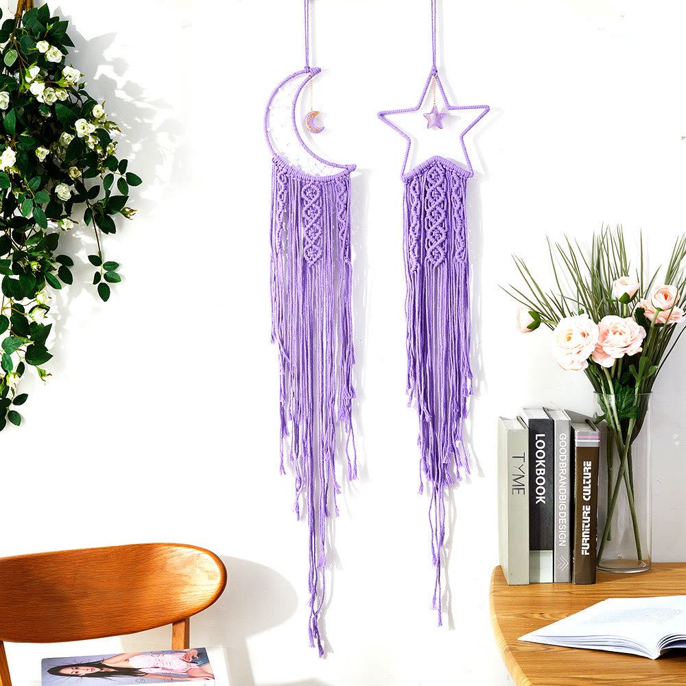 Olivenorma Star Moon Macrame Tassel Dream Catcher