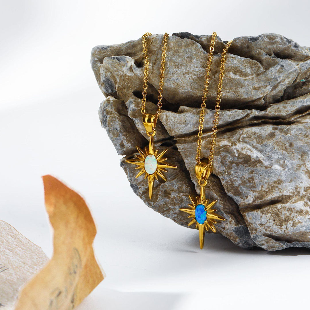 Olivenorma Natural Opal Light Star 18K Gold Necklace