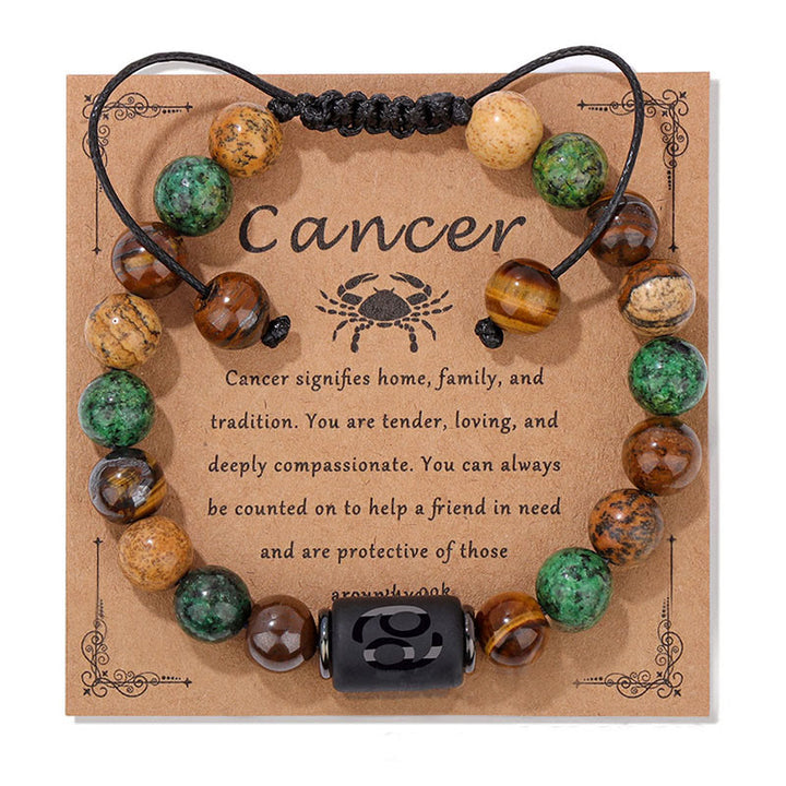 Olivenorma Natural Stone Zodiac Handwoven Bracelet