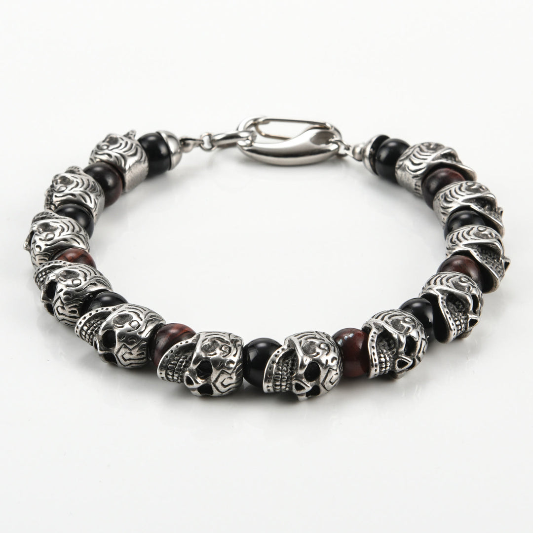 Olivenorma Natural Tiger Eye Handmade Stainless Steel Bracelet