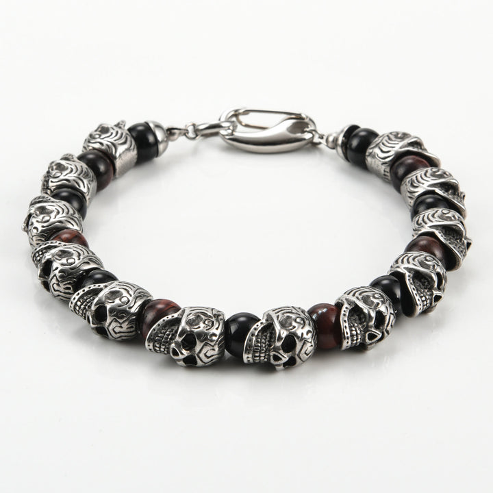 Olivenorma Natural Tiger Eye Handmade Stainless Steel Bracelet