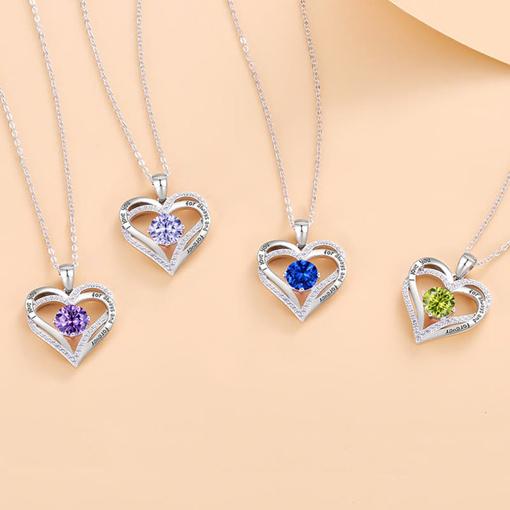 Olivenorma "I Love You Always and Forever" – Forever Love Birthstone Heart Necklace - image 45