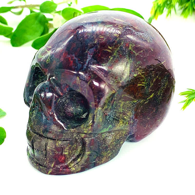 Olivenorma Unakite Crystal Skull Decoration