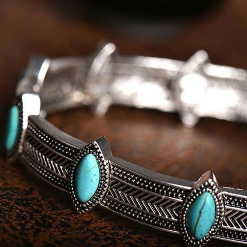 Retro Style Turquoise Ethnic Collar Choker Necklace - image 4