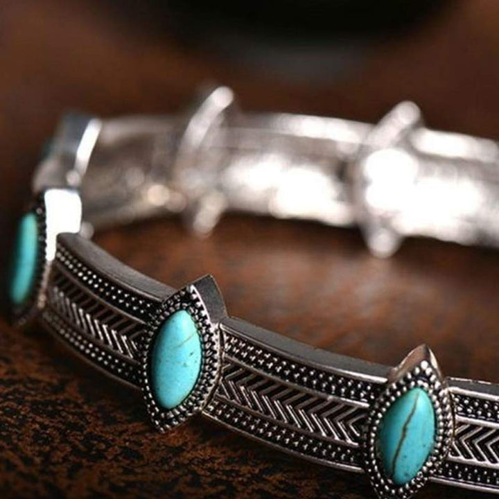 Retro Style Turquoise Ethnic Collar Choker Necklace - image 4