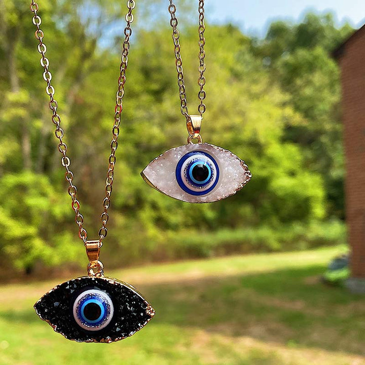 Olivenorma Clear Quartz Evil Eye Energy Necklace - image 1
