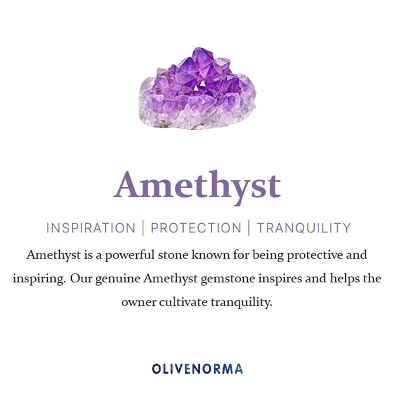 Olivenorma Amethyst Protection Crystal Heart