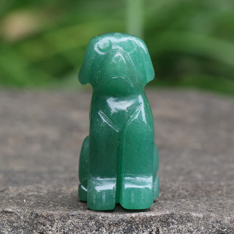 Olivenorma Green Aventurine Dog Stone Carving Gemstone Decoration - image 1