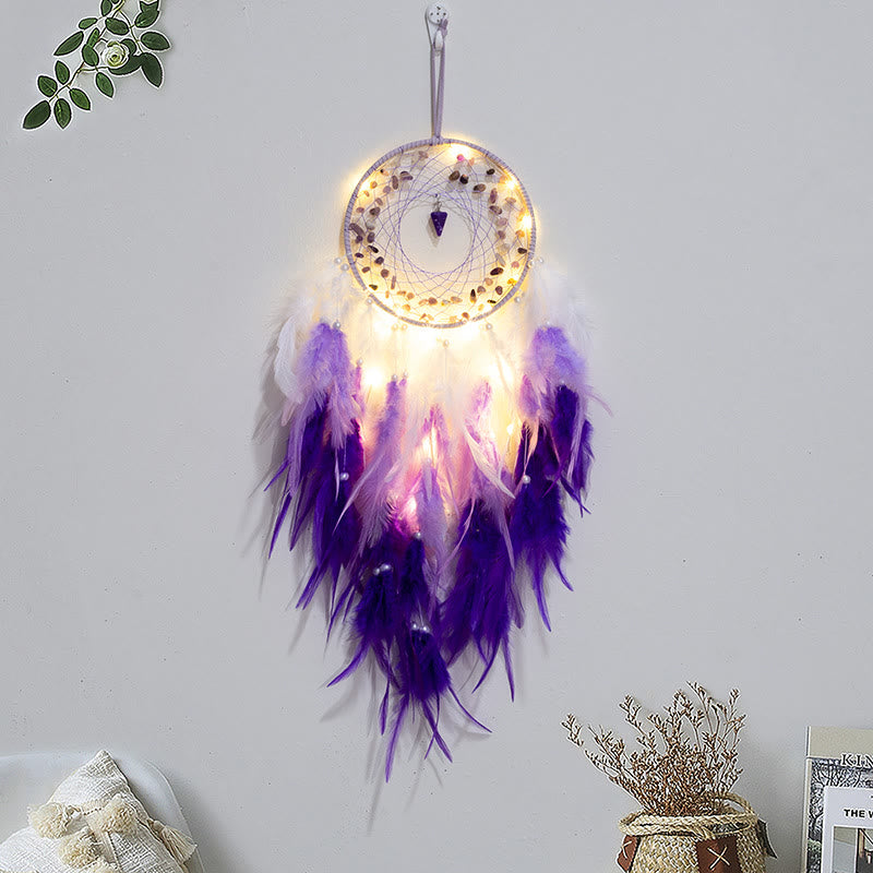 Olivenorma Amethyst Gravel Pendulum Pendant Purple Dream Catcher