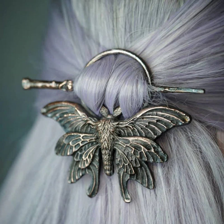 Delicate Vintage Coppery Moth Hairpin