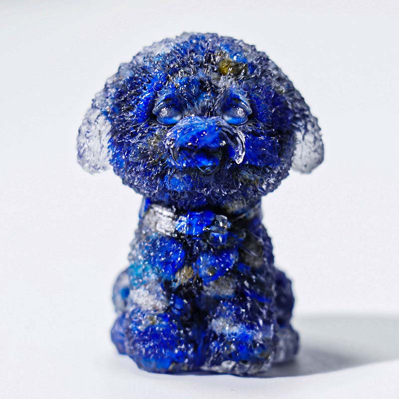 Olivenorma Natural Stone Puppy Decoration - Lapis Lazuli-Teddy dog - image 35