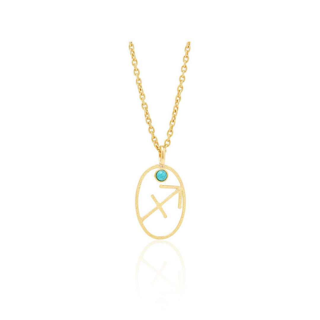 Olivenorma Hollow Zodiac Rune Birthstone Necklace