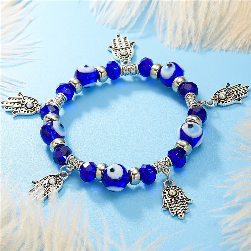 Olivenorma Evil Eye Hamsa Pendant Epoxy Zircon Bracelet