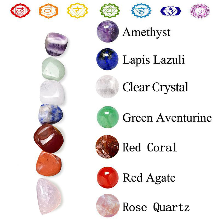 Chakra Healing Pendant Bracelet Crystal Set