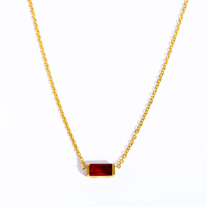Olivenorma Simple Rectangular Birthstone Pendant Stainless Steel  Gift Card Necklace - image 14