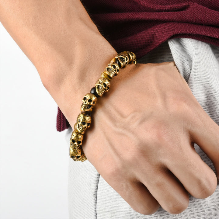 Olivenorma Natural Tiger Eye Handmade Stainless Steel Bracelet