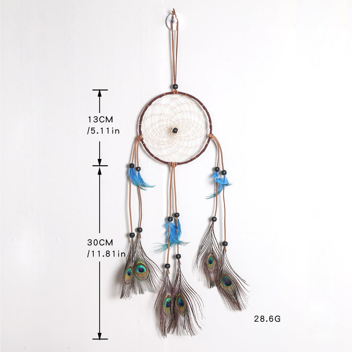 Olivenorma Hand Woven Natural Wooden Beads Feather Dream Catcher